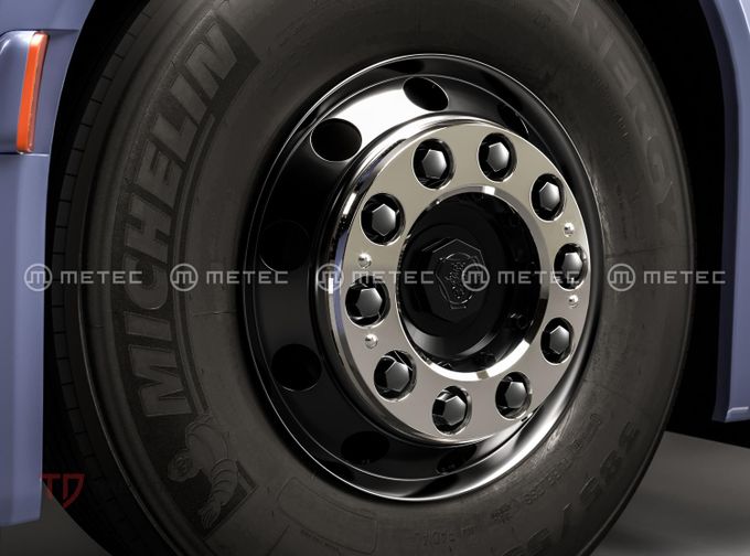 Kryt kolesa nerezový 22.5" hliníkové disky - prstencový